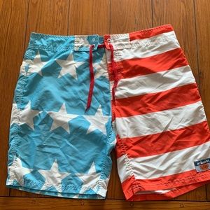 American flag board shorts quick dry